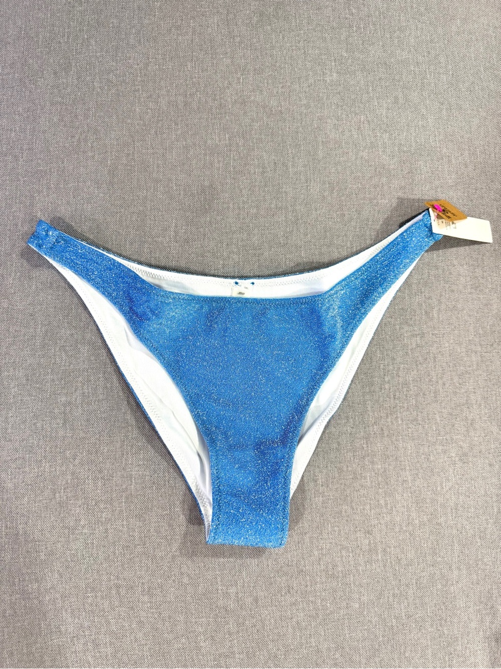 Pink Victoria’s Secret Aqua Blue Glitter Bikini Bottoms Shimmer Swim NWT Medium - Picture 10 of 12